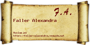 Faller Alexandra névjegykártya
